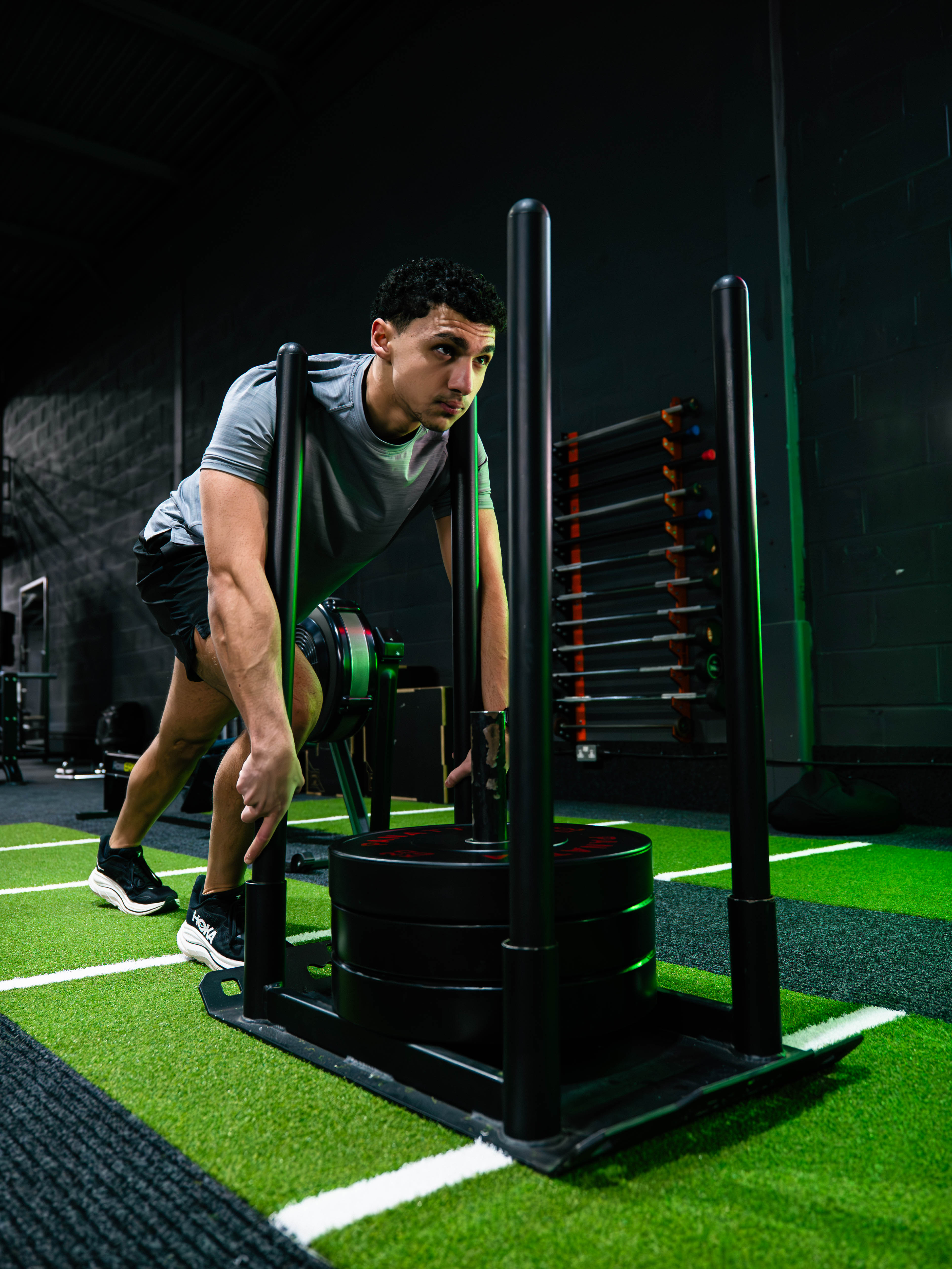 Men's gym wear featuring breathable T-shirts and flexible shorts for workouts